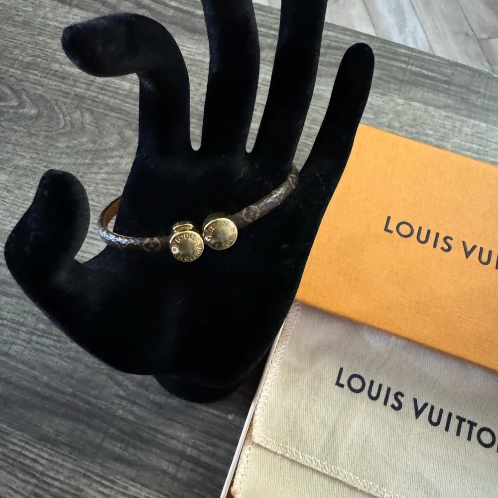 Louis Vuitton Gold and Brown Monogram Bracelet - Picture 2 of 7